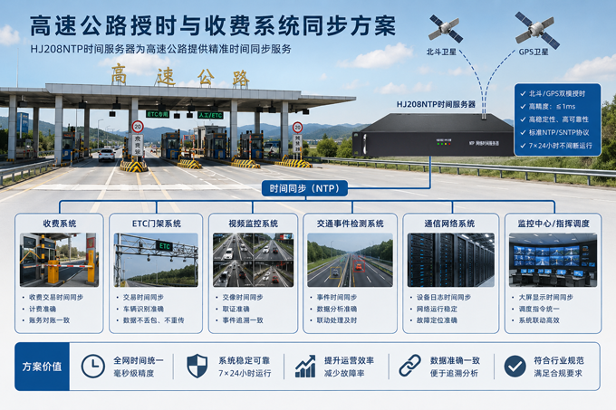 HJ208網(wǎng)絡時間服務器為某高速公路路段提供同步授時服務